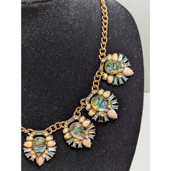 Women's Fashion Jewelry Statement Bib Necklace Opalescent - Picture 4 of 12